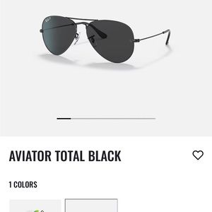 Ray Ban All black aviator sunglasses